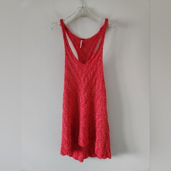 FREE PEOPLE | Chevron Sweater Tunic dress Size S Red Casual Boho - Picture 2 of 3